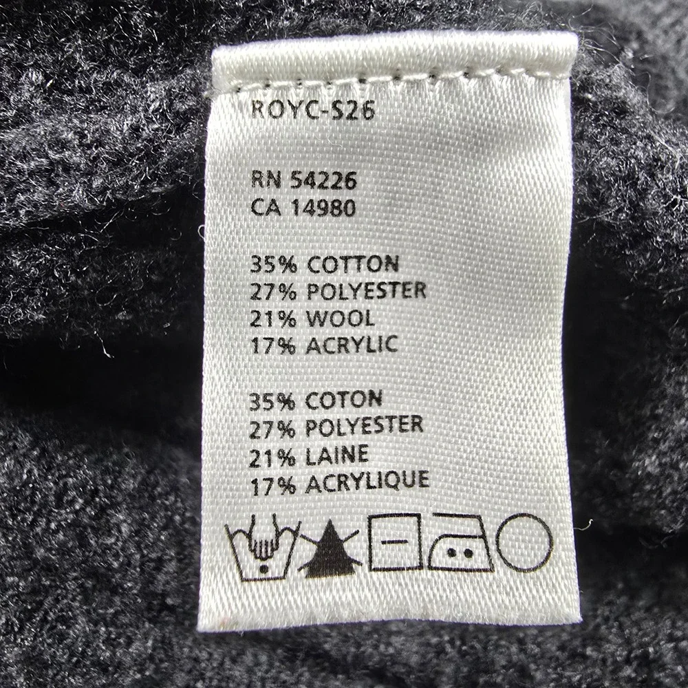 Royal Robbins Mens XL Gray Sweater V-Neck Wool Blend Striped Sleeve ROY-S26